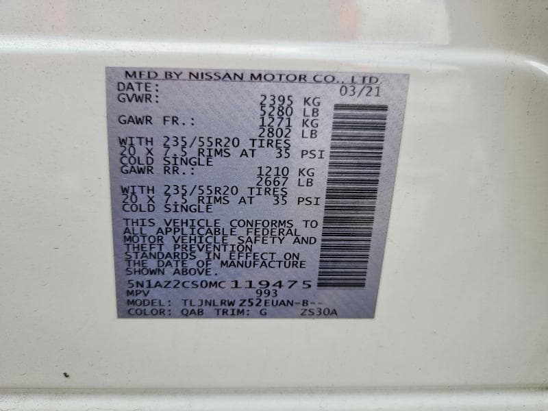 2021 NISSAN MURANO SL 13