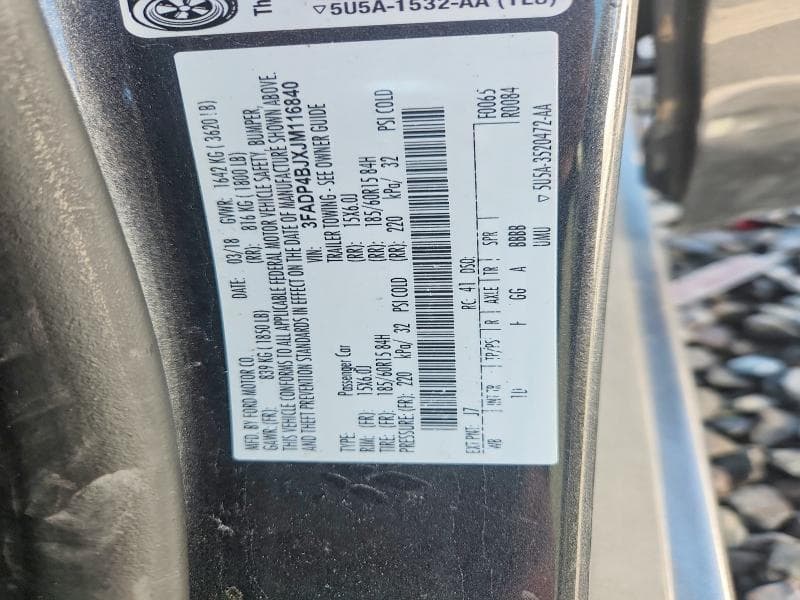 2018 FORD FIESTA SE SE 12