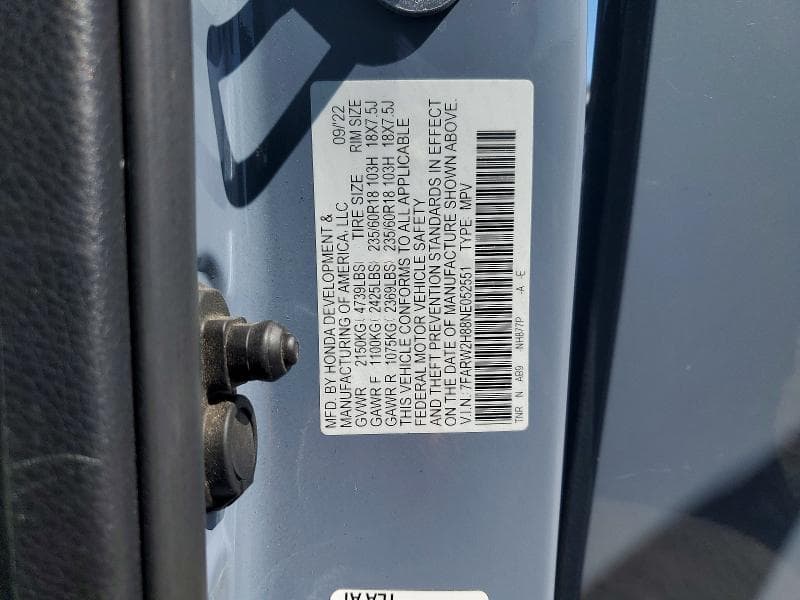 2022 HONDA CR-V EXL EXL 12
