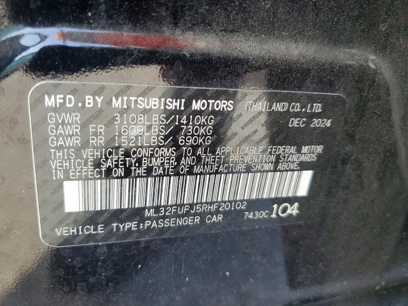 2024 MITSUBISHI MIRAGE G4 ES 13