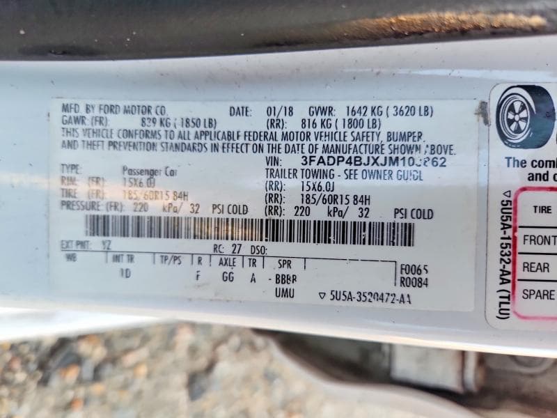 2018 FORD FIESTA SE 12