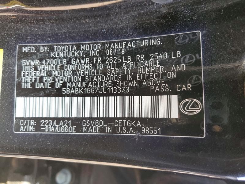 2018 LEXUS ES 350 12