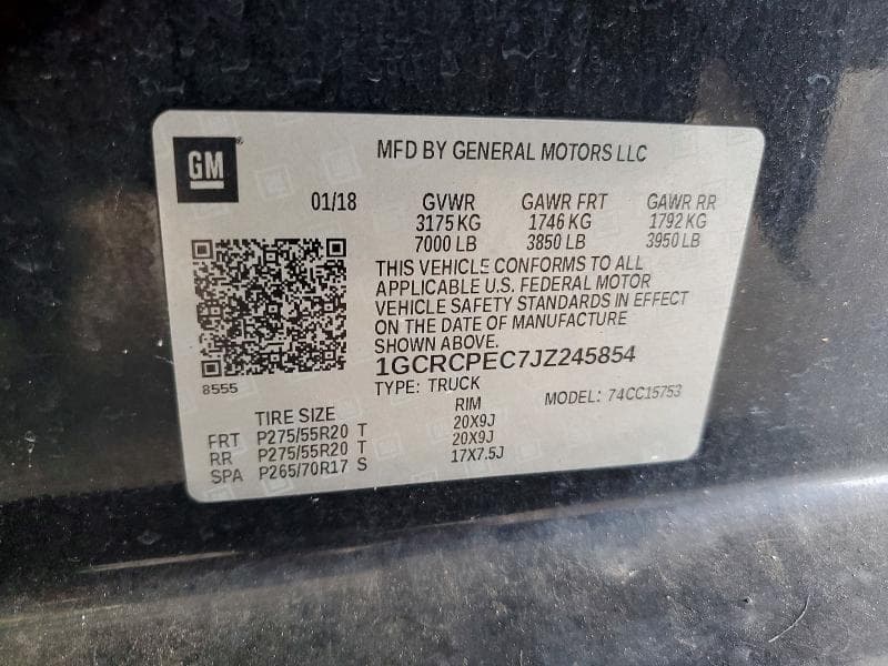 2018 CHEVROLET SILVERADO C1500 CUSTOM 12