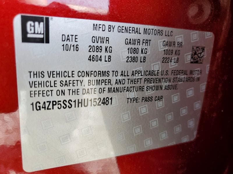 2017 BUICK LACROSSE ESSENCE 12