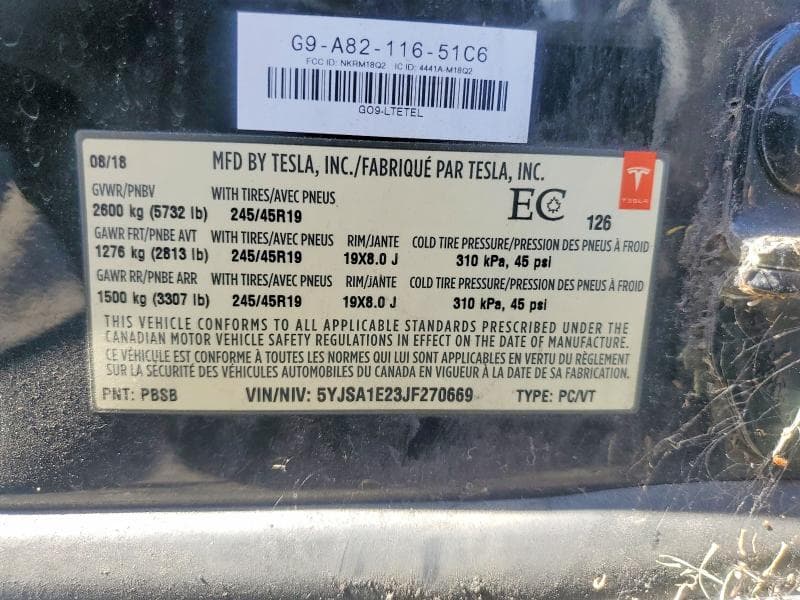 2018 TESLA MODEL S 13
