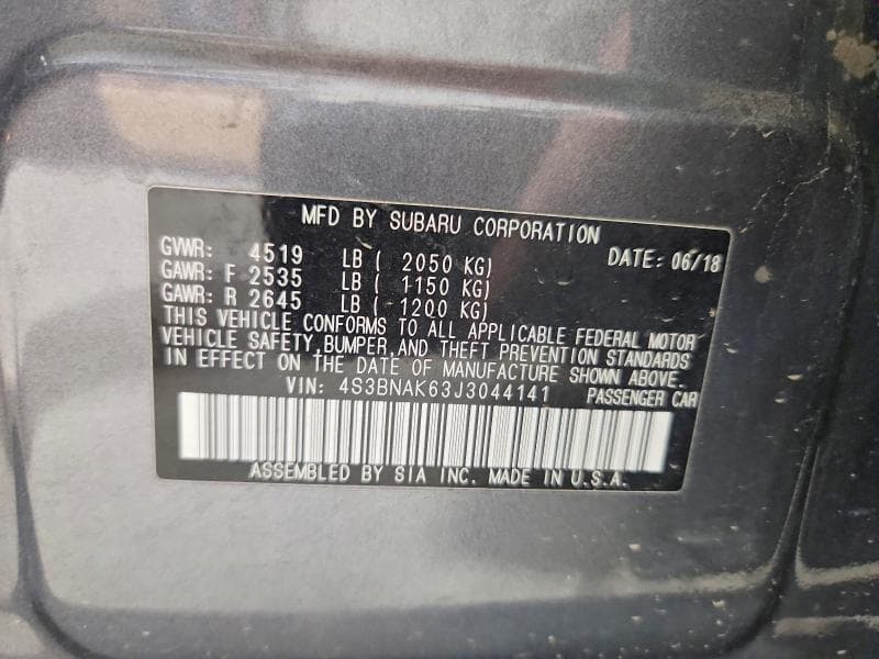 2018 SUBARU LEGACY 2.5I LIMITED 12