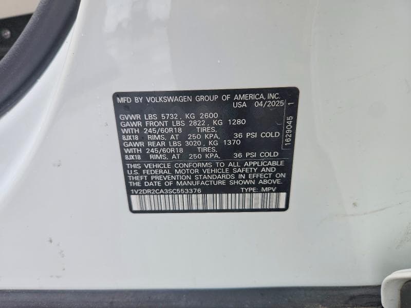 2025 VOLKSWAGEN ATLAS SE SE 13
