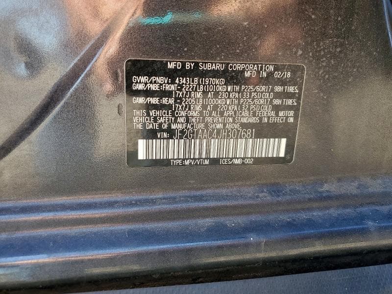 2018 SUBARU CROSSTREK 12