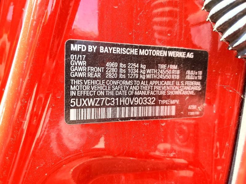 2017 BMW X3 SDRIVE28I 13