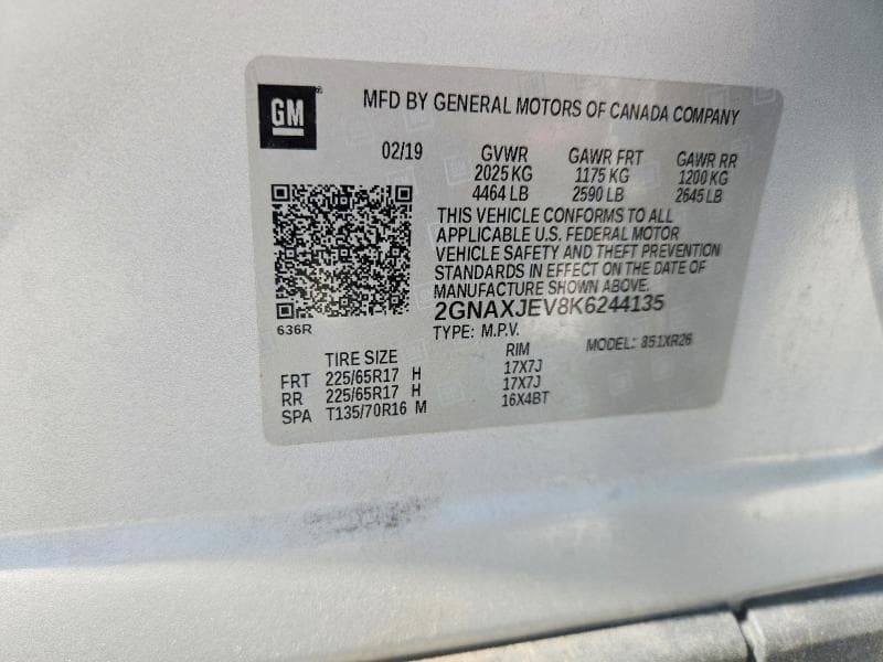 2019 CHEVROLET EQUINOX LT LT 13