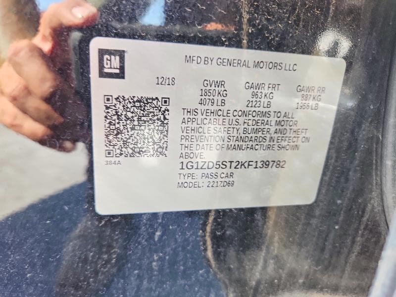 2019 CHEVROLET MALIBU LT 12