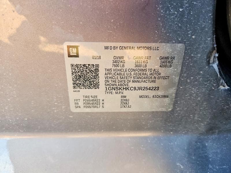 2018 CHEVROLET SUBURBAN K1500 LT 12
