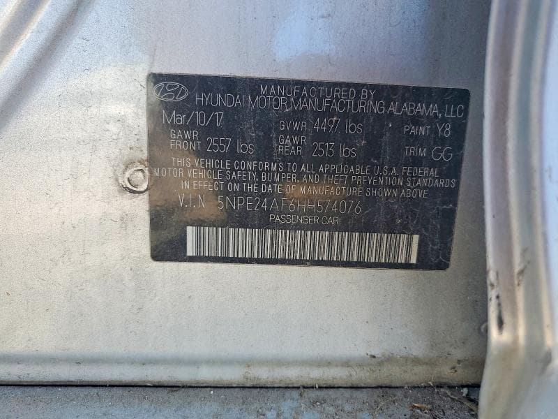 2017 HYUNDAI SONATA SE SE 12