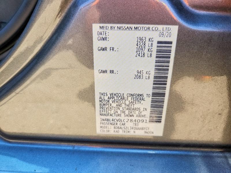 2020 NISSAN ALTIMA SR SR 12
