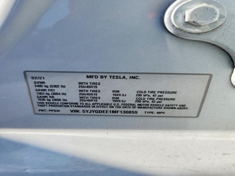 2021 TESLA MODEL Y 14
