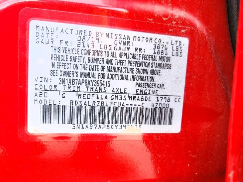 2019 NISSAN SENTRA SR 13