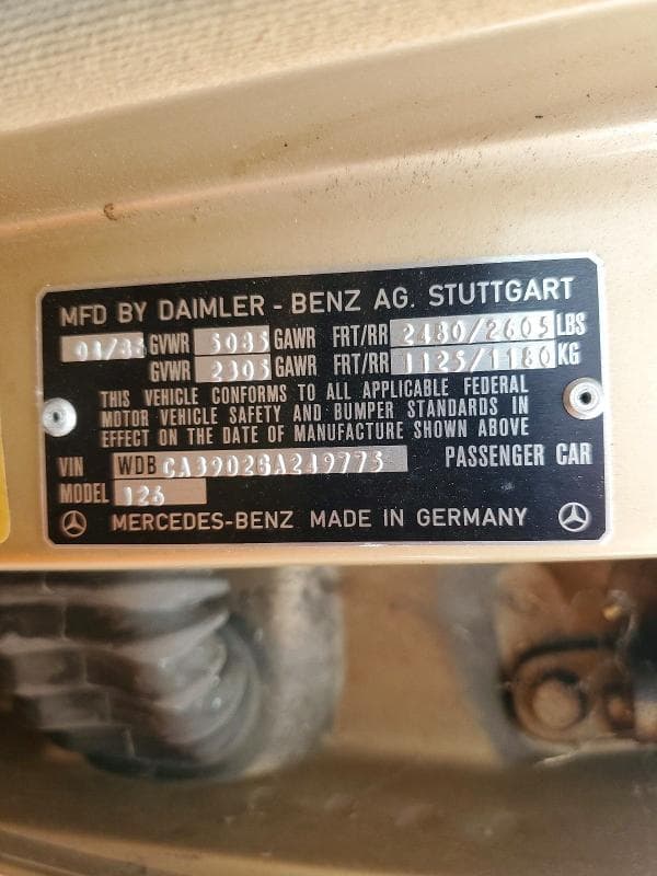 1986 MERCEDES-BENZ 560 SEL SEL 12