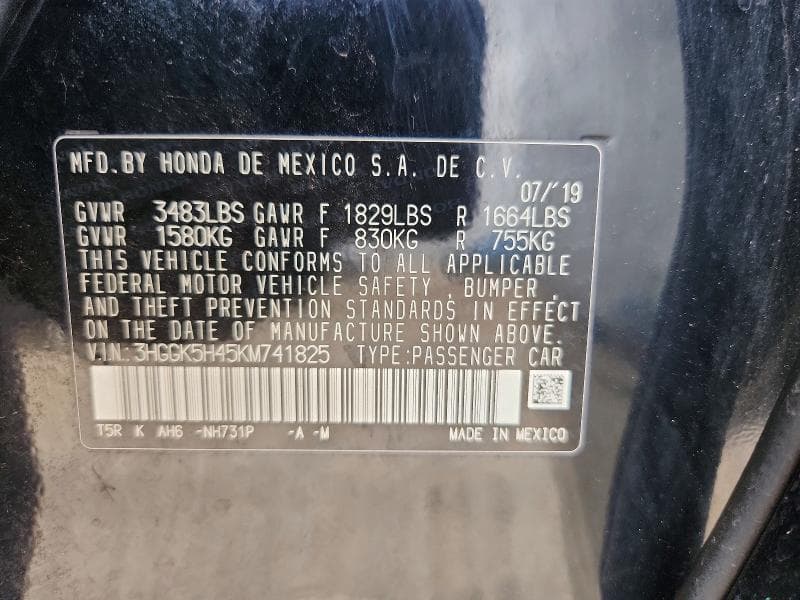 2019 HONDA FIT LX 12