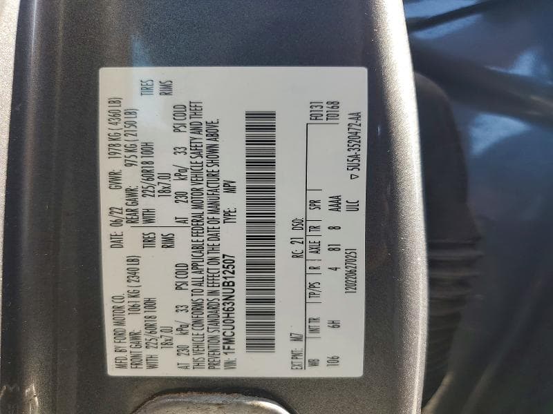 2022 FORD ESCAPE SEL 12