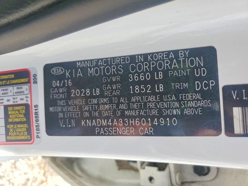 2017 KIA RIO LX LX 12