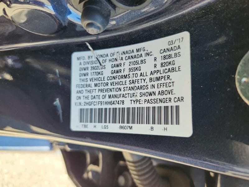 2017 HONDA CIVIC TOURING 12