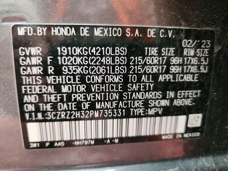 2023 HONDA HR-V LX LX 13