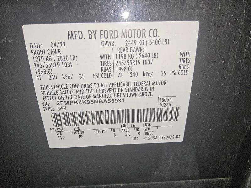 2022 FORD EDGE TITANIUM TITANIUM 13