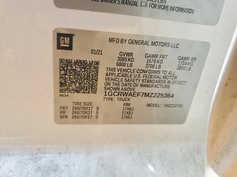 2021 CHEVROLET SILVERADO C1500 C1500 HEAVY DUTY 12