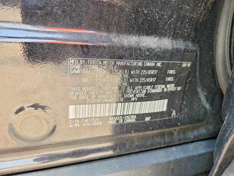 2019 TOYOTA RAV4 LE 13