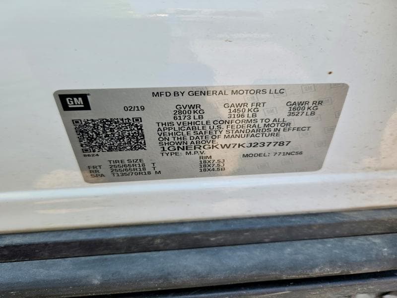 2019 CHEVROLET TRAVERSE LT LT 13