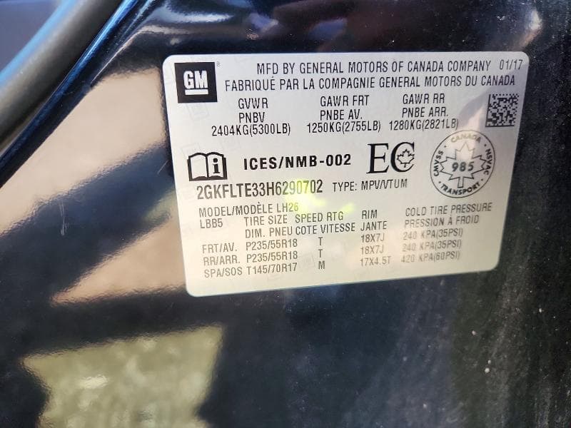 2017 GMC TERRAIN SLE 13