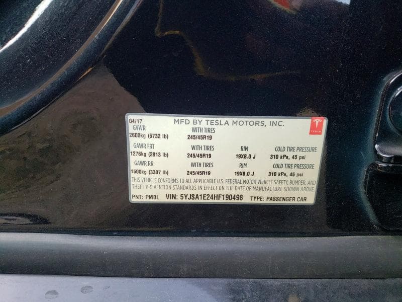 2017 TESLA MODEL S 12
