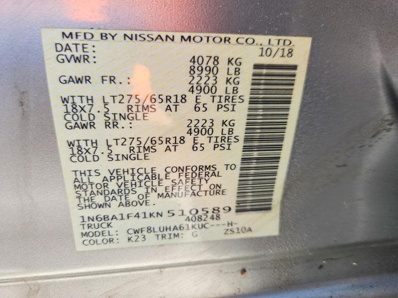 2019 NISSAN TITAN XD PRO-4X PRO-4X 12
