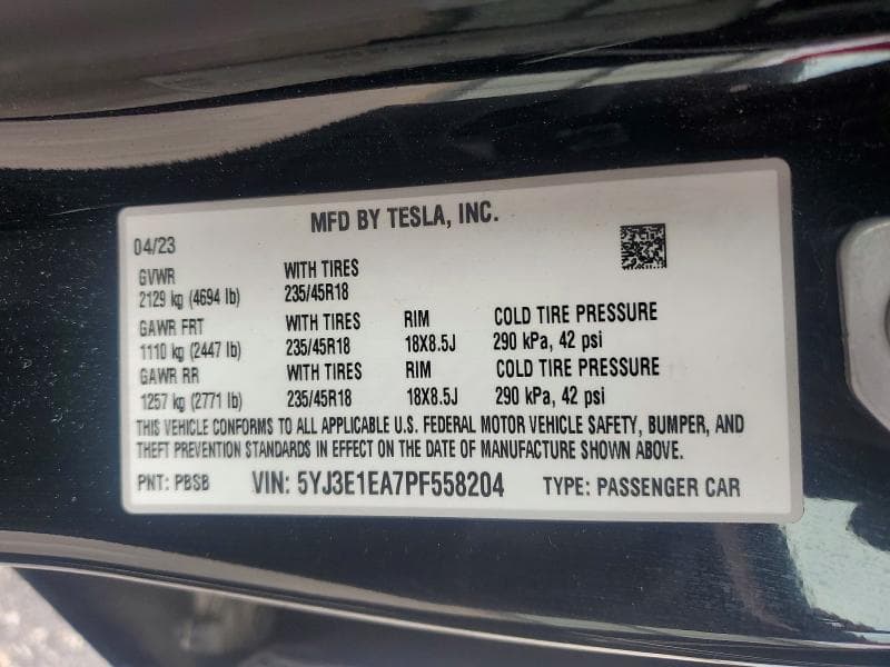 2023 TESLA MODEL 3 12