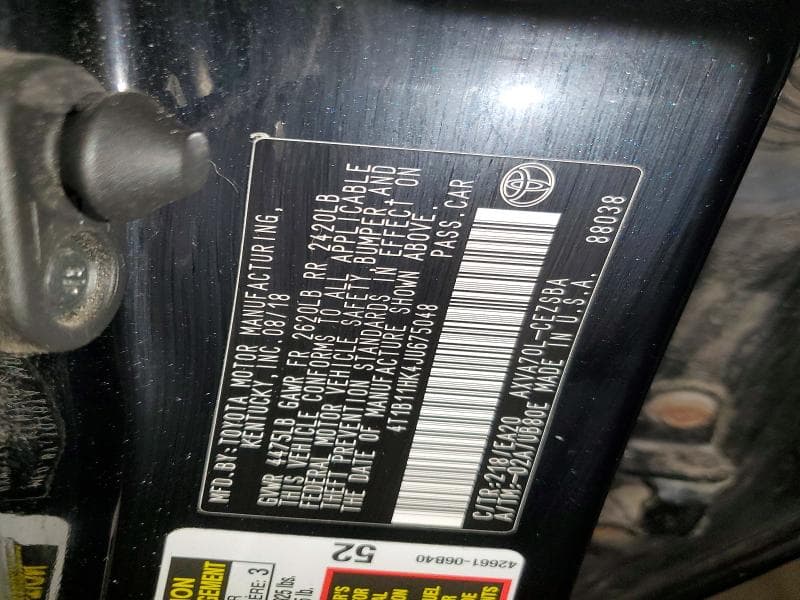 2018 TOYOTA CAMRY SE SE 12