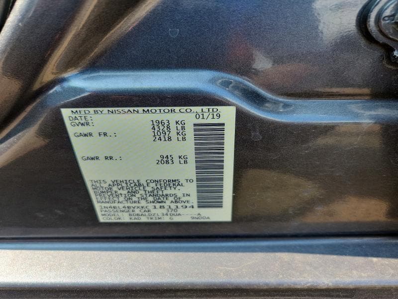 2019 NISSAN ALTIMA S 13