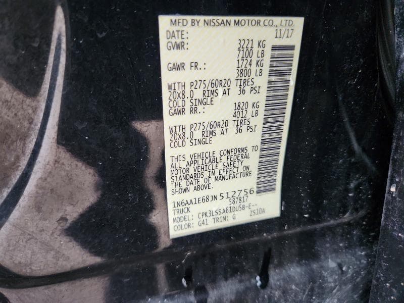 2018 NISSAN TITAN SV SV 12