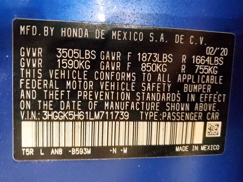 2020 HONDA FIT SPORT SPORT 12
