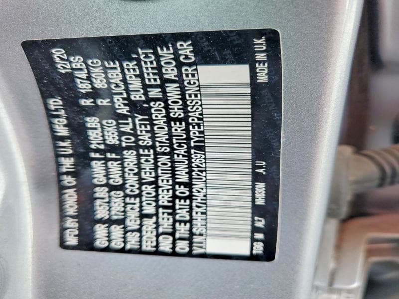 2021 HONDA CIVIC SPORT 12