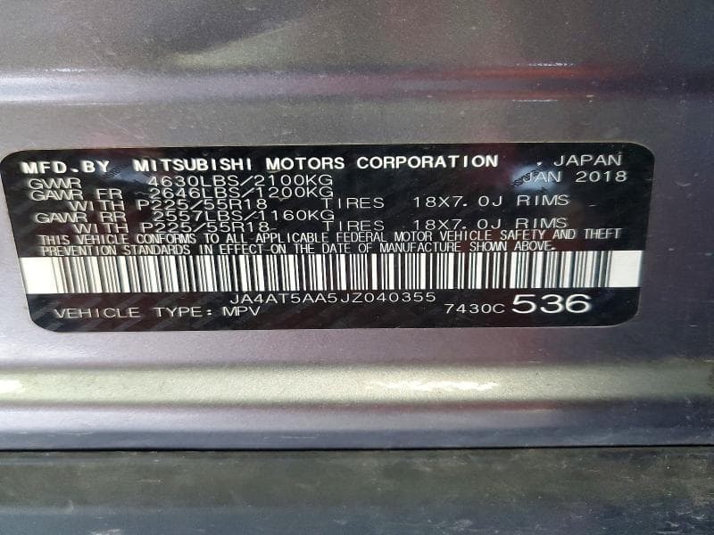 2018 MITSUBISHI ECLIPSE CROSS SE/SEL 14