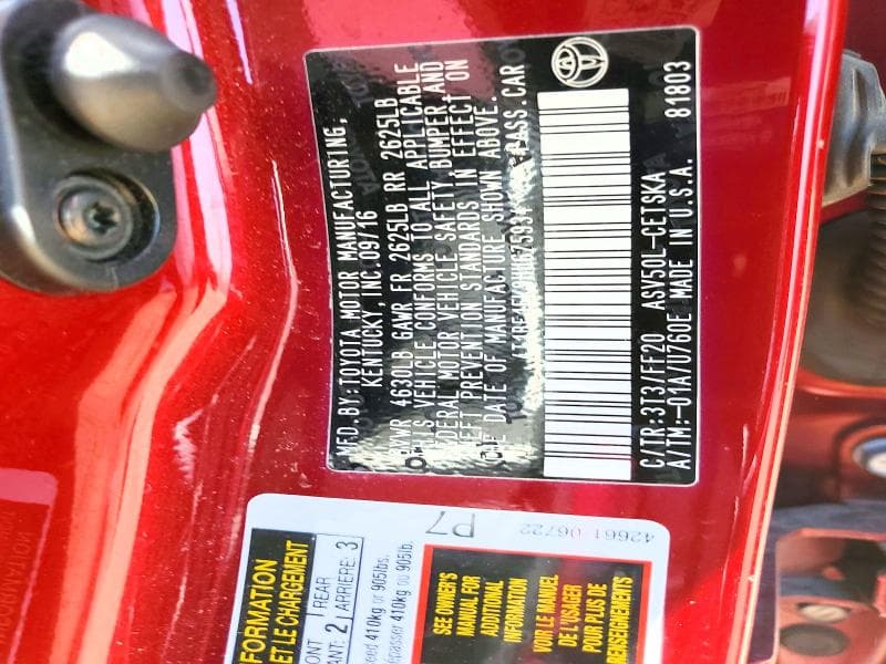2017 TOYOTA CAMRY SE SE 12