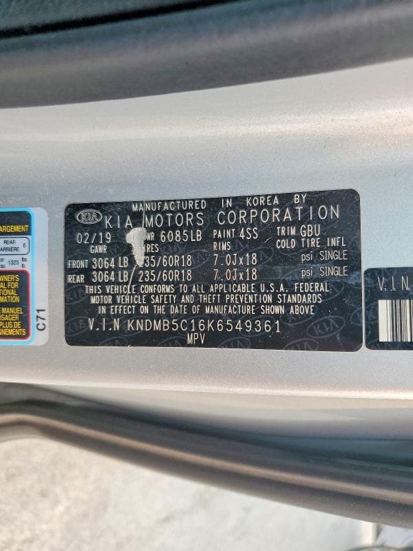 2019 KIA SEDONA EX 13