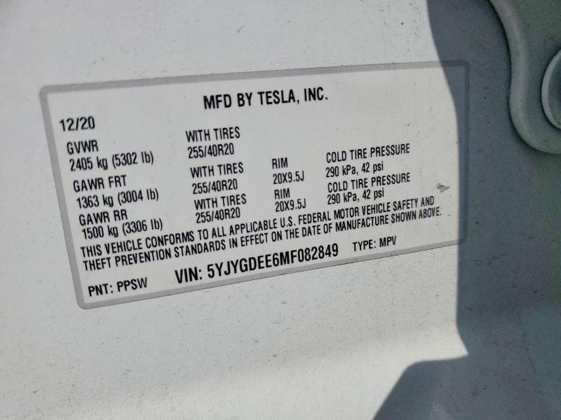 2021 TESLA MODEL Y 12