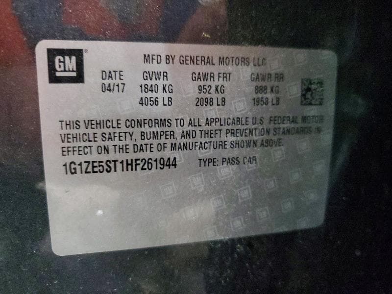 2017 CHEVROLET MALIBU LT 12