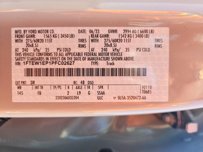 2023 FORD F150 SUPERCREW 12