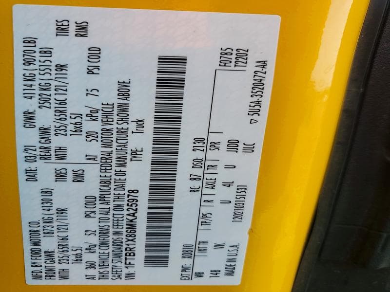 2021 FORD TRANSIT T-250 T-250 13