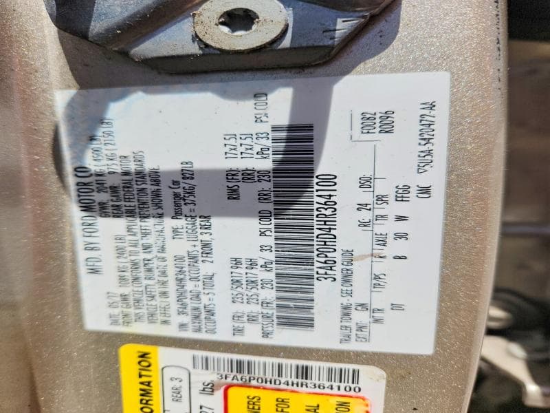 2017 FORD FUSION SE SE 12