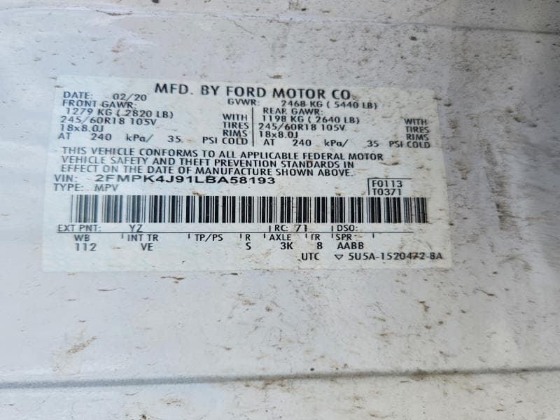 2020 FORD EDGE SEL 13