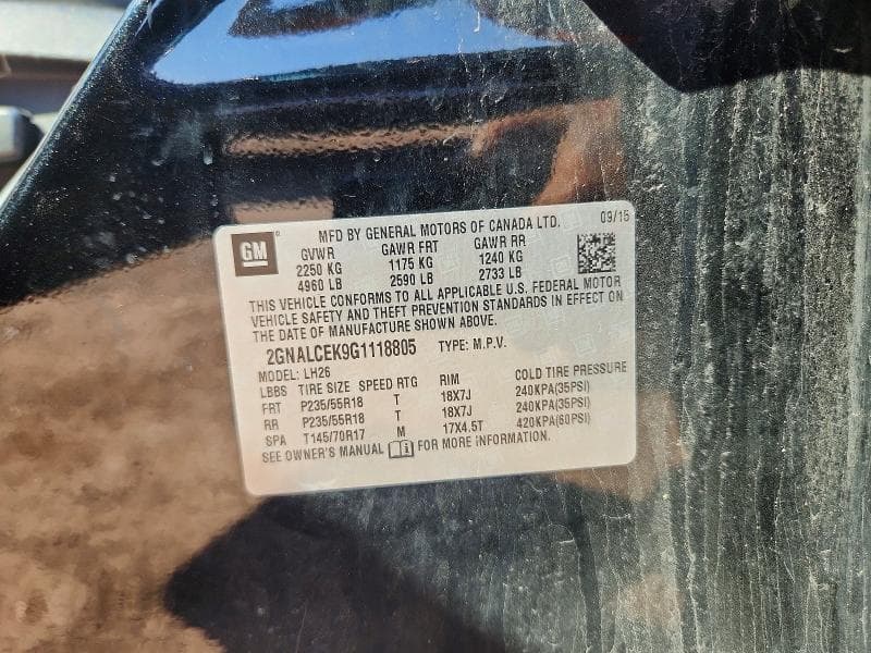 2016 CHEVROLET EQUINOX LT 13