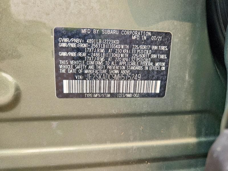 2021 SUBARU FORESTER 12